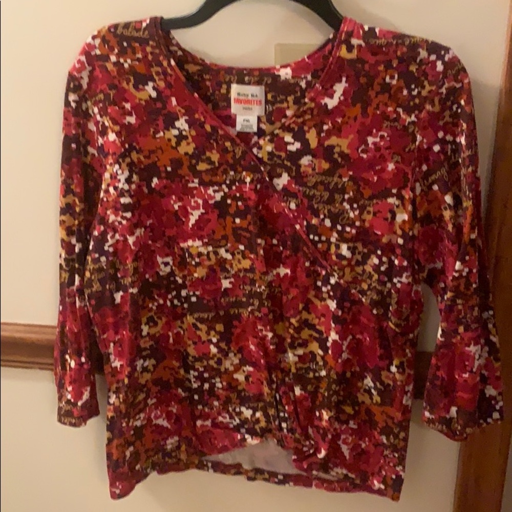 Ruby Rd, size PXL, v neck printed top